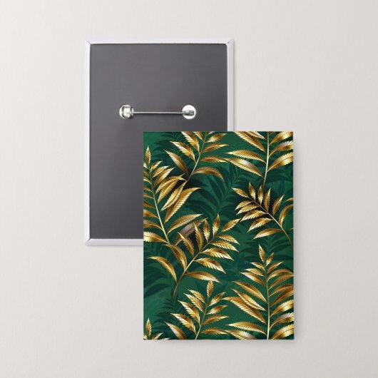 Seamless pattern with golden ferns button (Voorkant / Achterkant)