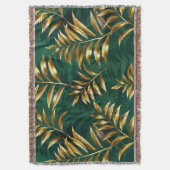Seamless pattern with golden ferns deken (Voorkant Verticaal)