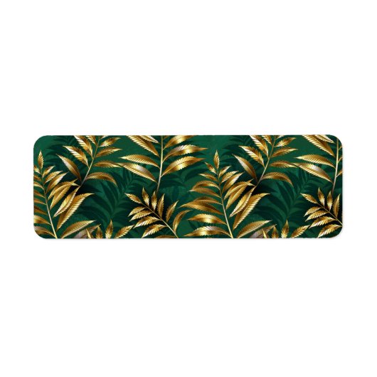 Seamless pattern with golden ferns etiket (Voorkant)