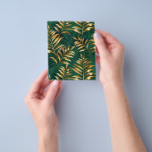 Seamless pattern with golden ferns flyer (Hand)