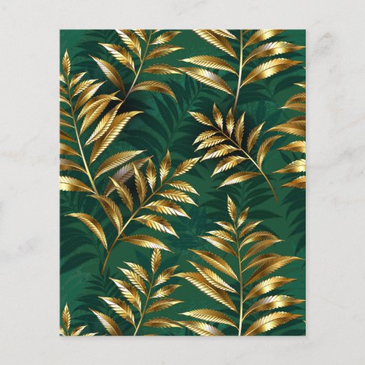 Seamless pattern with golden ferns flyer (Voorkant)