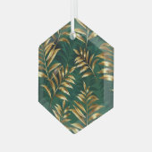 Seamless pattern with golden ferns glas ornament (Voorkant links)