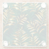 Seamless pattern with golden ferns glazen onderzetter (Achterkant)
