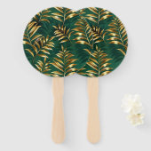 Seamless pattern with golden ferns handwaaier (Voorkant en achterkant)