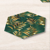Seamless pattern with golden ferns kartonnen onderzetters (Schuin)