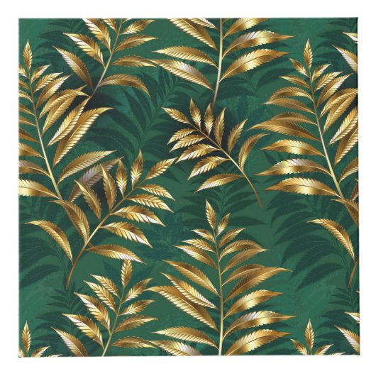 Seamless pattern with golden ferns kubus (Voorkant)