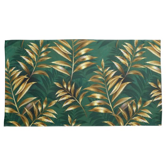 Seamless pattern with golden ferns kussensloop (Voorkant-Rechts)