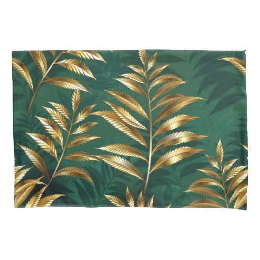 Seamless pattern with golden ferns kussensloop (Voorkant)