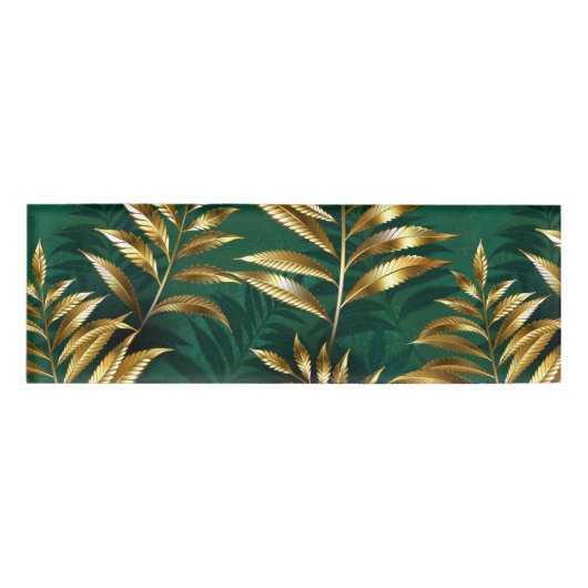Seamless pattern with golden ferns naambadge (Voorkant)