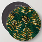 Seamless pattern with golden ferns ronde button 6,0 cm (Voorkant /achterkant)