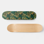 Seamless pattern with golden ferns skateboard (Horizontaal)