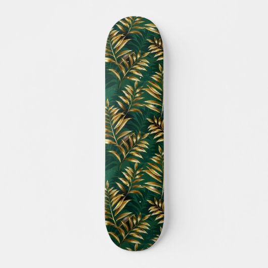 Seamless pattern with golden ferns skateboard (Voorkant)