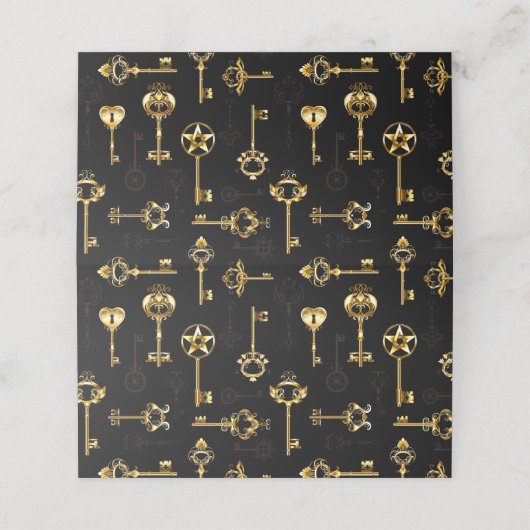 Seamless Pattern with Golden Keys (Buitenkant ongevouwen)