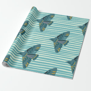 Seamless pattern with hand drawn bird buletive sil cadeaupapier