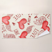 Seamless pattern with hearts. Happy Valentine's Da (Serviette de bain)
