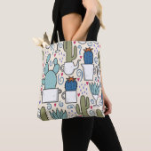 Seamless pattern with llama, cactus hand drawn des draagtas (Dichtbij)