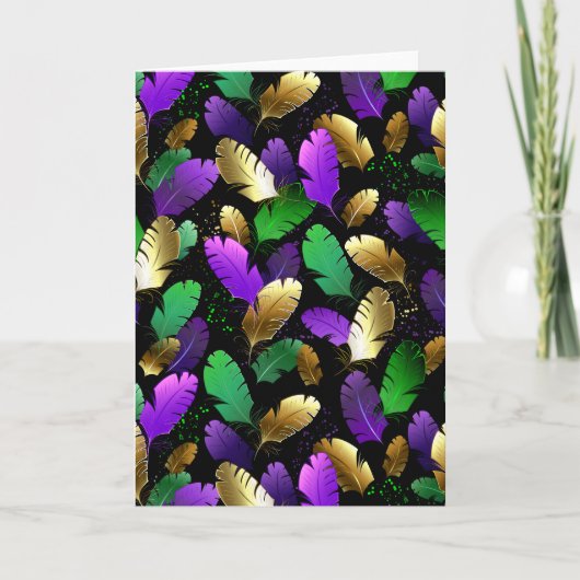 Seamless Pattern with Mardi Gras feathers (Voorkant)
