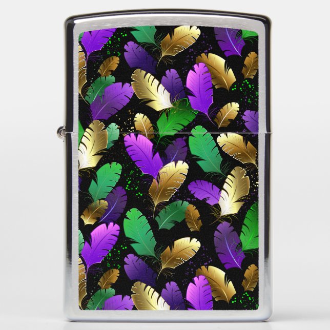 Seamless Pattern with Mardi Gras feathers (Voorkant)