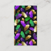 Seamless Pattern with Mardi Gras feathers Kortingskaartje (Voorkant)