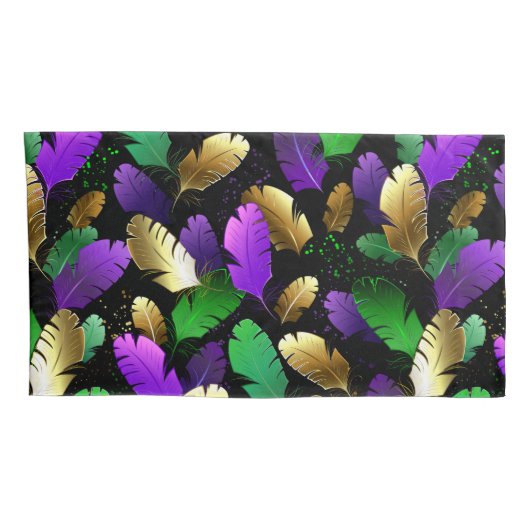 Seamless Pattern with Mardi Gras feathers Kussensloop (Achterkant-Rechts)