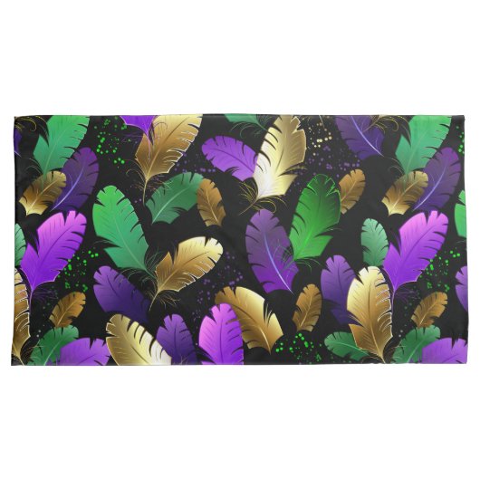 Seamless Pattern with Mardi Gras feathers Kussensloop (Voorkant-Rechts)