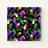 Seamless Pattern with Mardi Gras feathers Notitieboek (Achterkant)