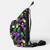 Seamless Pattern with Mardi Gras feathers Sling Bag (Rechts)