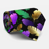 Seamless Pattern with Mardi Gras feathers Stropdas (Opgerold)