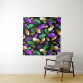Seamless Pattern with Mardi Gras feathers Wandkleed (In Situ (horizontaal))