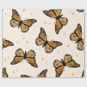 Seamless pattern with monarch butterflies. Contemp Cadeaupapier (Vlak)