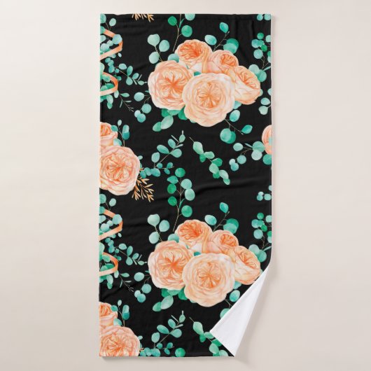 Seamless Pattern with Peach and Orange with Englis Badhanddoek (Badhanddoek)