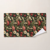 Seamless Pattern with Red Fly Agaric and Flowers (Serviette à main)