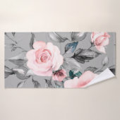 Seamless pattern with spring flowers and leaves. H (Serviette de bain)