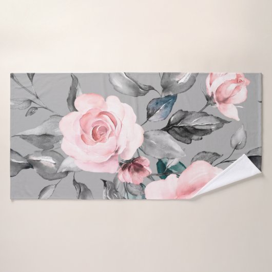 Seamless pattern with spring flowers and leaves. H (Serviette de bain)