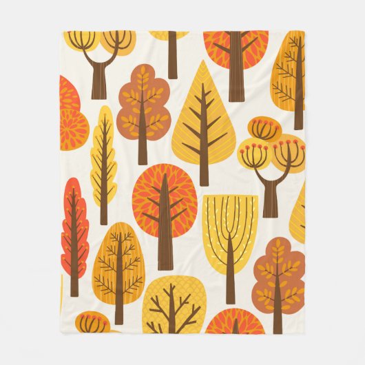 Seamless pattern with trees. Autumn Fleece Deken (Voorkant)