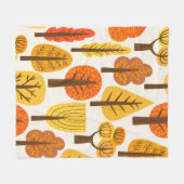 Seamless pattern with trees. Autumn Fleece Deken (Voorkant (Horizontaal))