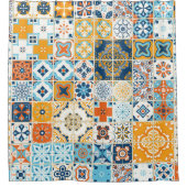 Seamless pattern with with Portuguese tiles. illus Douchegordijn (Voorkant)