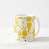 Seamless pear pattern. Different pears whole fruit Koffiemok (Voorkant rechts)