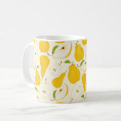 Seamless pear pattern. Different pears whole fruit Koffiemok (Voorkant links)