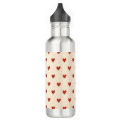 Seamless Pink Hearts Pattern Water Bottle Waterfles (Links)