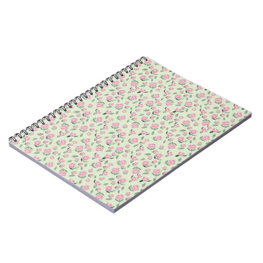 Seamless Pink Rose Watercolor Pattern Notitieboek (Linkerzijde)