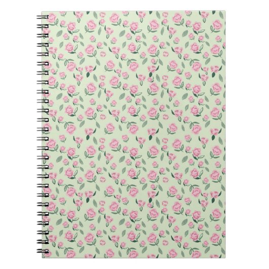 Seamless Pink Rose Watercolor Pattern Notitieboek (Voorkant)