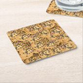 Seamless Realistic Cookie Pattern Coasters Vierkante Kartonnen Onderzetter (Schuin)