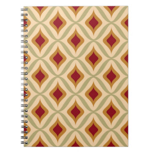 Seamless retro ornamental pattern vintage illustra notitieboek