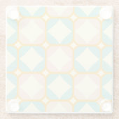 Seamless retro pattern with rounded squares glazen onderzetter (Achterkant)