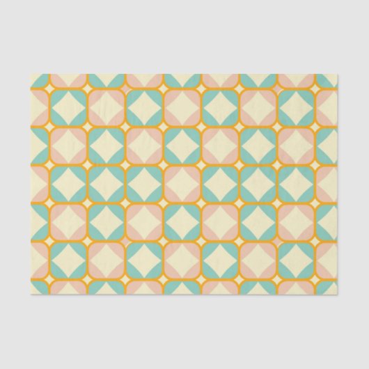 Seamless retro pattern with rounded squares tissuepapier (Voorkant)