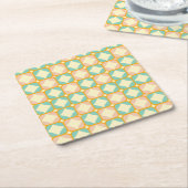 Seamless retro pattern with rounded squares vierkante kartonnen onderzetter (Schuin)