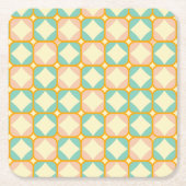 Seamless retro pattern with rounded squares vierkante kartonnen onderzetter (Voorkant)