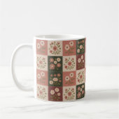 Seamless Rustic Floral Patchwork Koffiemok (Links)