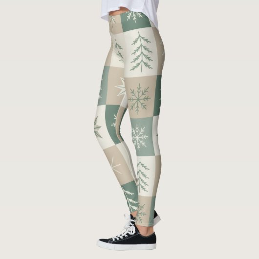 Seamless Scandinavian Christmas tree pattern Leggings (Links)